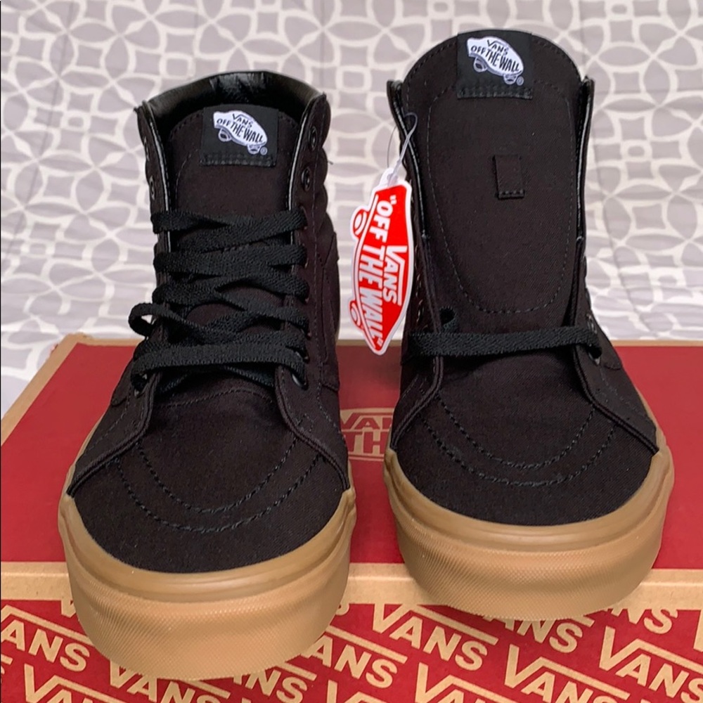 VANS WMNS SK8-Hi REISSUE CANVAS GUM BLACK/LGHTG SNEAKERS - Picture 12 of 16